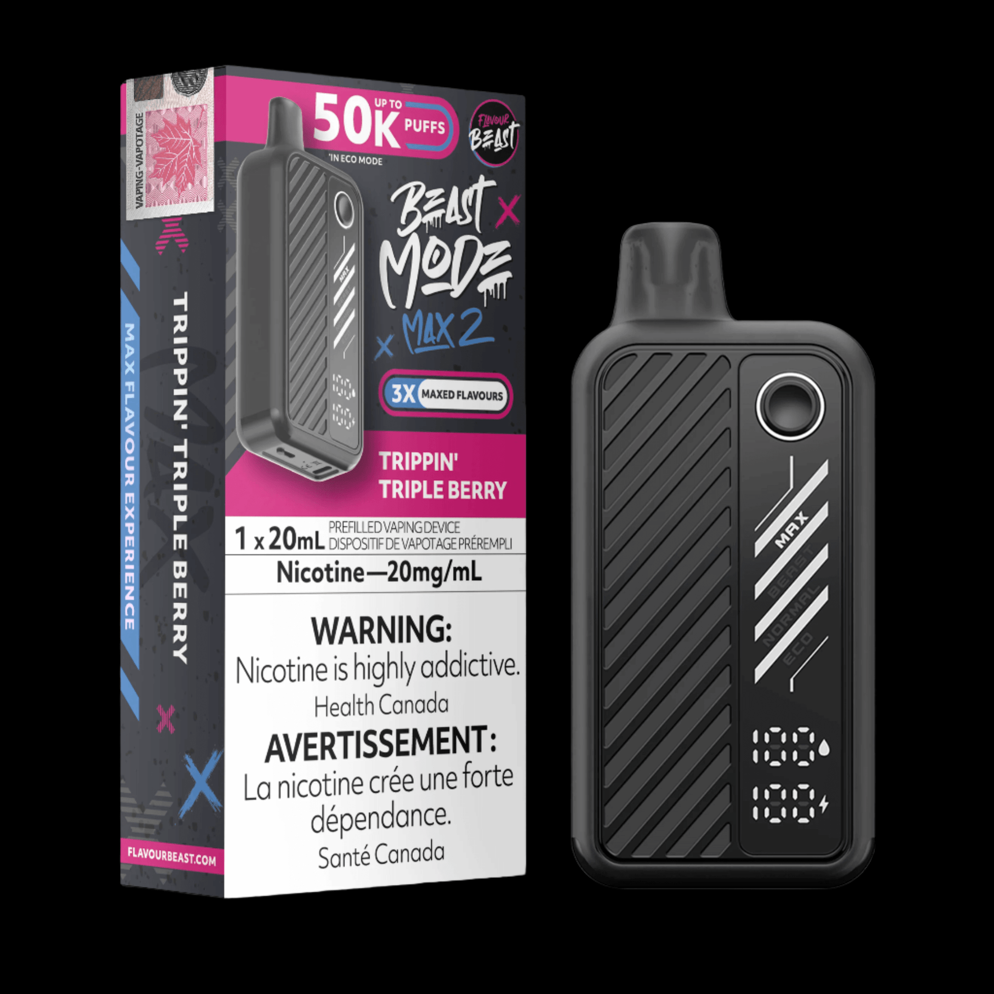 Flavour Beast - beast mode MAX 2 Miami Mint - flavor-rich disposable vape for everyday satisfaction, available in Hawkesbury, Ottawa, and across Ontario.