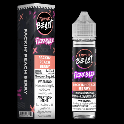 Flavour Beast e-liquid freebase (60ML) Packin' Peach Berry - premium freebase ejuice with bold flavor profiles, available in Hawkesbury, Ottawa, and across Ontario.