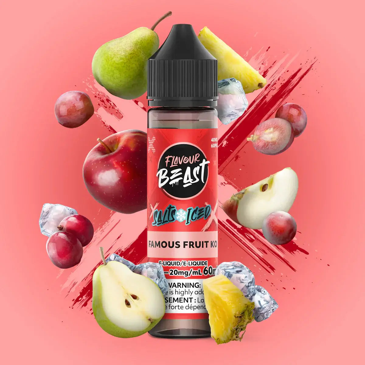 Flavour Beast e-liquid - salt iced 60ml Kewl Kiwi Passionfruit Iced - iced salt e-liquid with explosive flavor combinations, available in Hawkesbury, Ottawa, and across Ontario.
