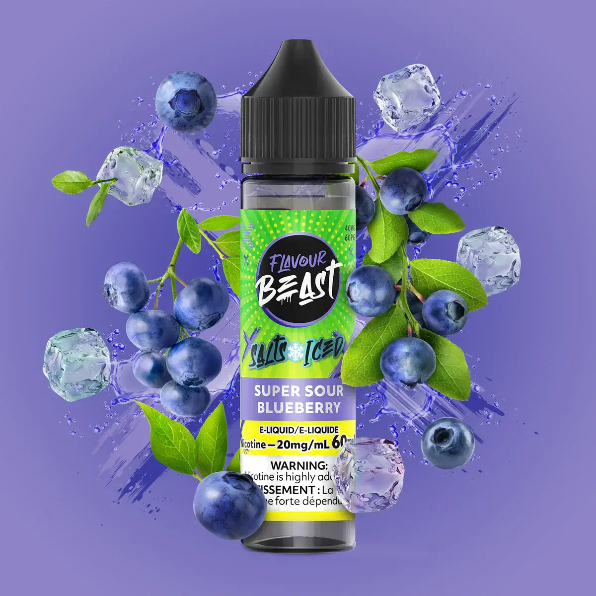 Flavour Beast e-liquid - salt iced 60ml Slammin' STS Iced - iced salt e-liquid with explosive flavor combinations, available in Hawkesbury, Ottawa, and across Ontario.