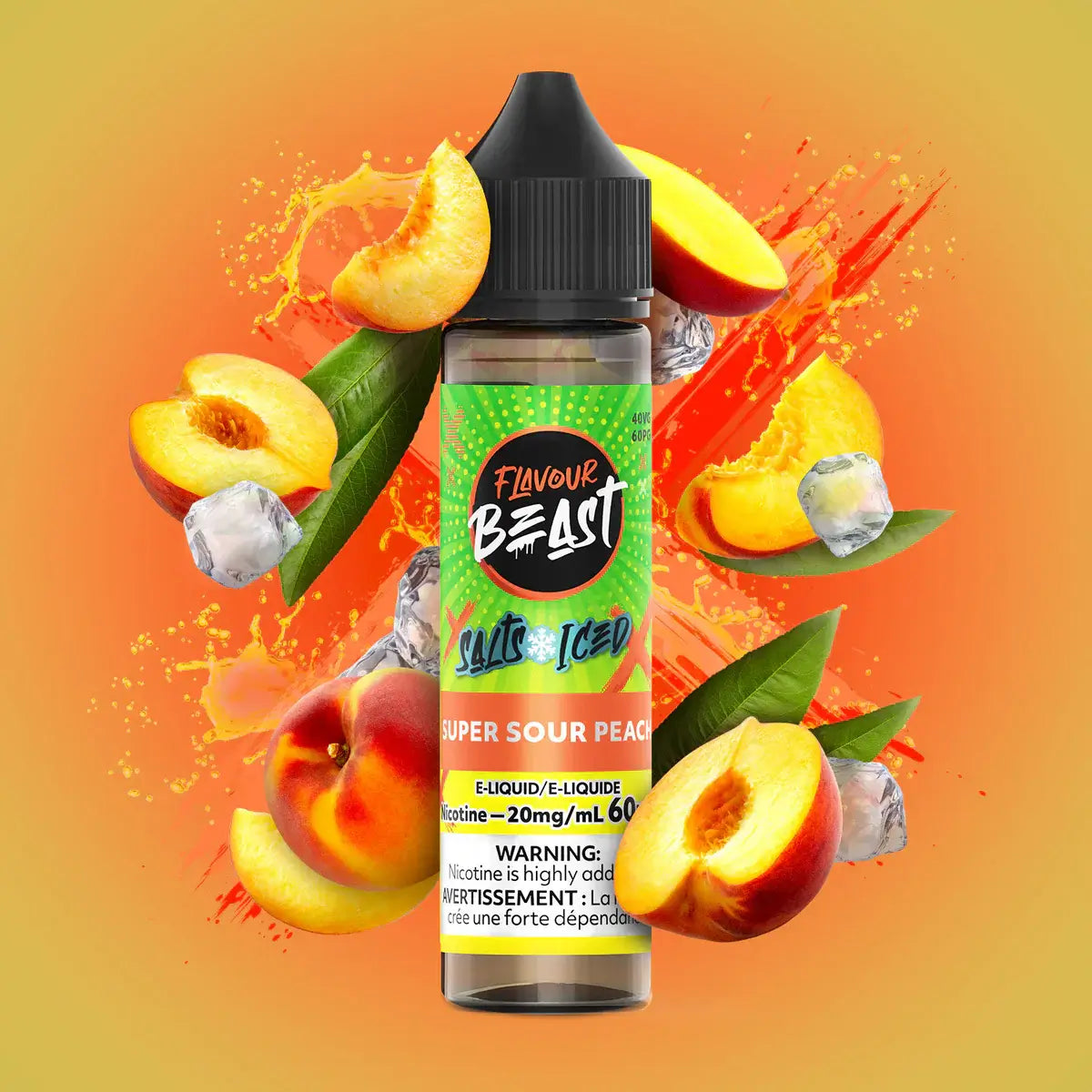 Flavour Beast e-liquid - salt iced 60ml STR8 Up Strawberry Banana - iced salt e-liquid with explosive flavor combinations, available in Hawkesbury, Ottawa, and across Ontario.