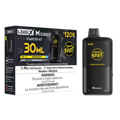 Flavour Beast Level X M Series Starter Kit 30mL Bussin' Banana Iced - Supa Vapes