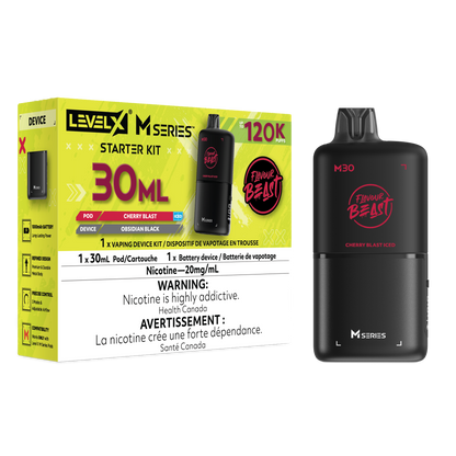 Flavour Beast Level X M Series Starter Kit 30mL Cherry Blast Iced - Supa Vapes