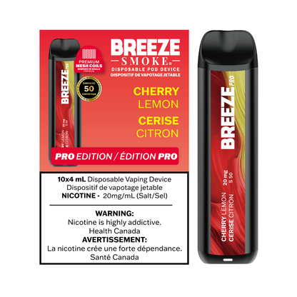 Breeze Pro S50 4mL Disposable Vape - Cherry Lemon