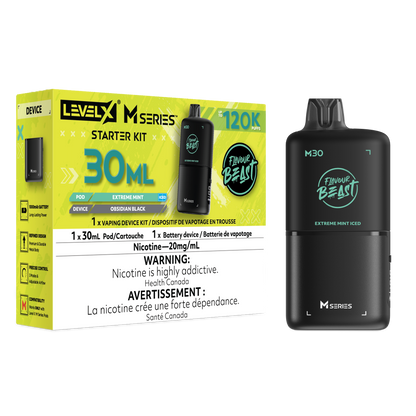 Flavour Beast Level X M Series Starter Kit 30mL Extreme Mint - Supa Vapes