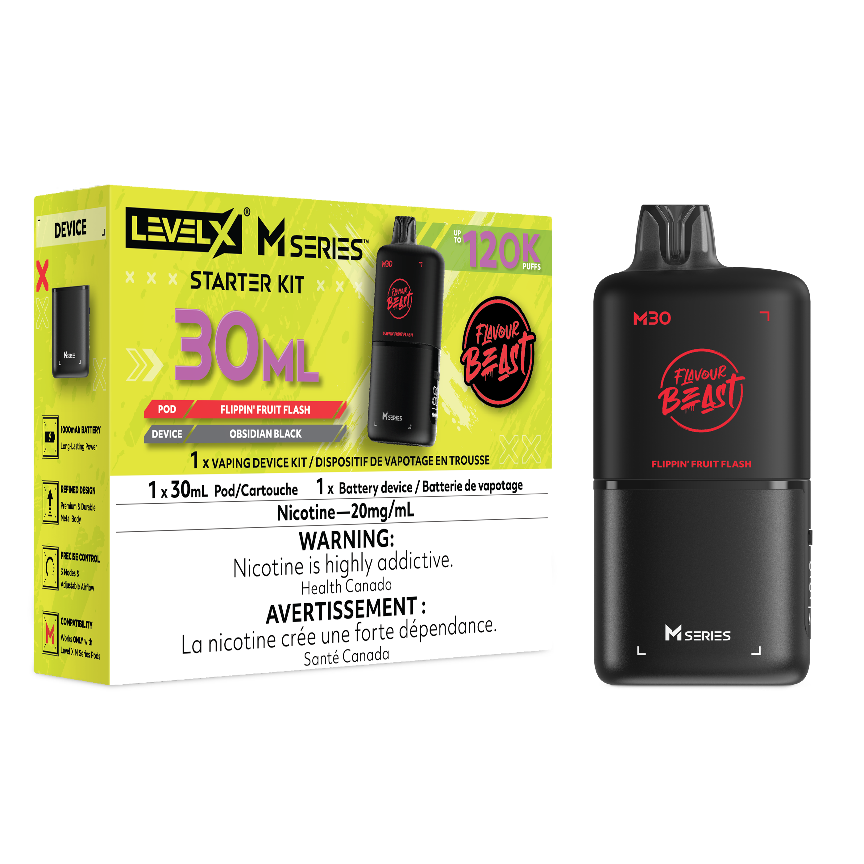 Flavour Beast Level X M Series Starter Kit 30mL Flippin' Fruit Flash - Supa Vapes