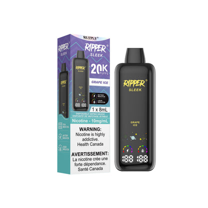 Ripper SLEEK 20K 10mg Grape Ice Disposable Vape - Supa Vapes