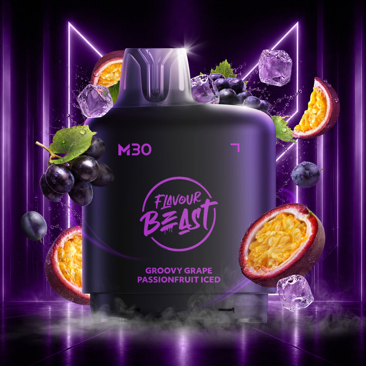 Flavour Beast Level X M Series 30mL Pod Groovy Grape Passionfruit Iced - Supa Vapes