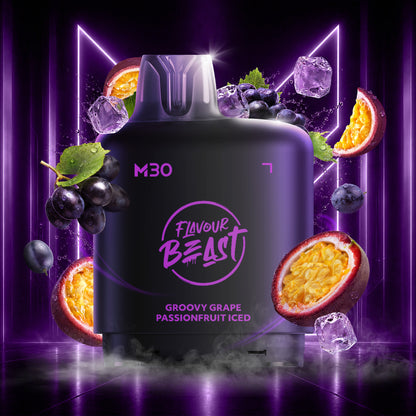 Flavour Beast Level X M Series 30mL Pod Groovy Grape Passionfruit Iced - Supa Vapes