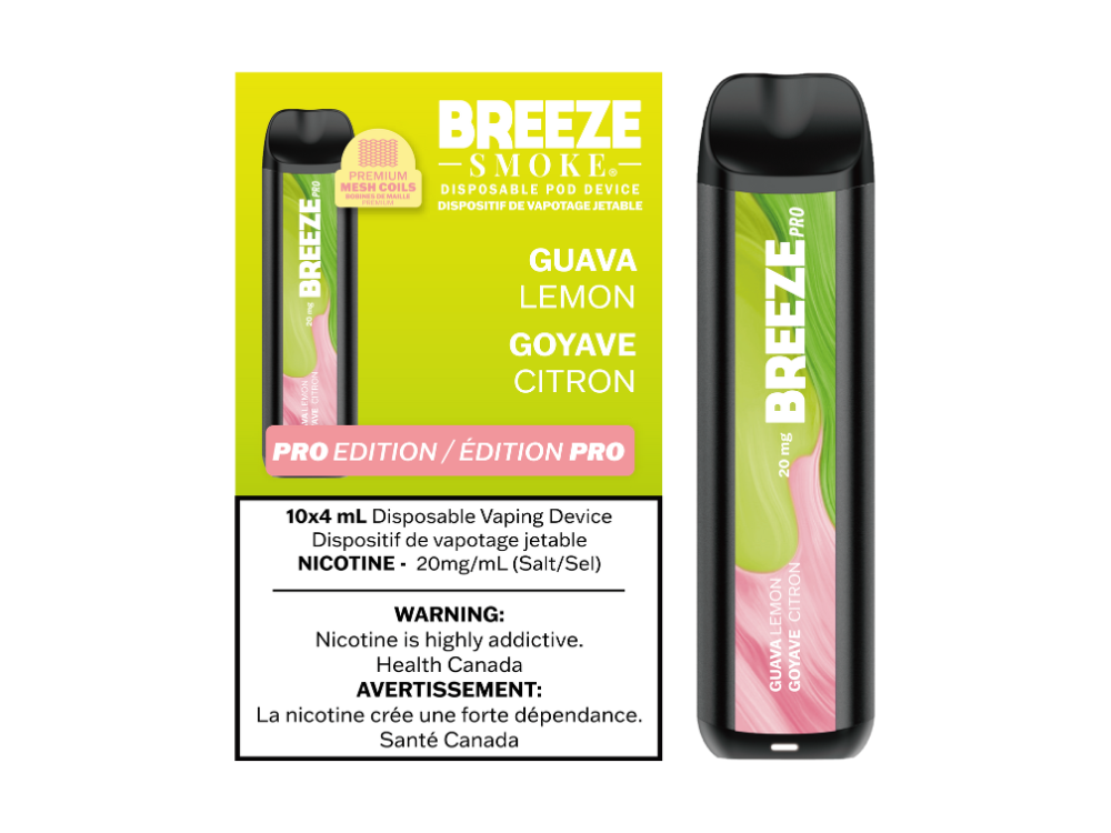 Breeze Pro 20mg Disposable Vape - Guava Lemon