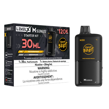 Flavour Beast Level X M Series Starter Kit 30mL Mad Mango Peach - Supa Vapes