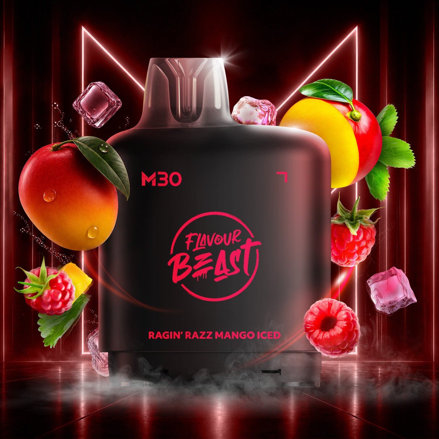 Flavour Beast Level X M Series 30mL Pod Ragin' Razz Mango Iced - Supa Vapes