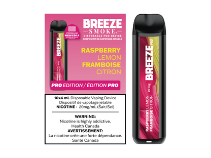 Breeze Pro 20mg Disposable Vape - Raspberry Lemon
