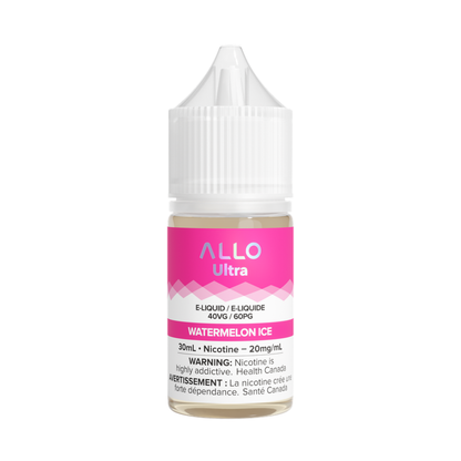 Allo Ultra Watermelon Ice 30mL 20mg Salt Nic E-Liquid bottle