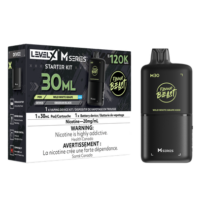 Flavour Beast Level X M Series Starter Kit 30mL Wild White Grape Iced - Supa Vapes