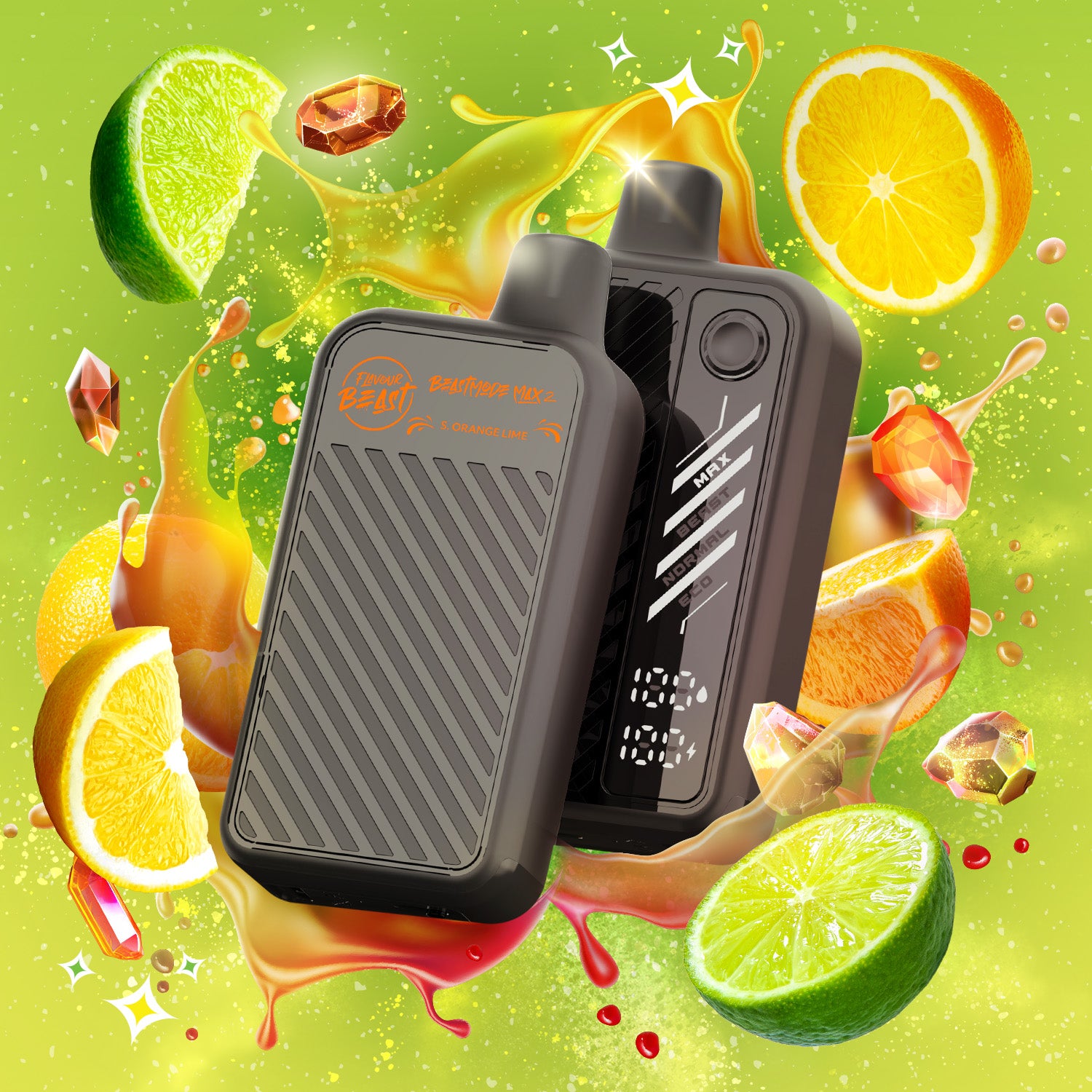 Beast Mode Max 2 Disposable Vape in Sour Orange Lime flavour.
