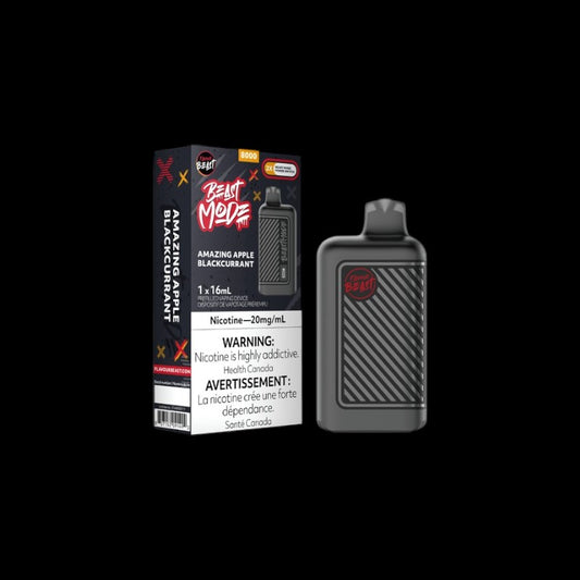Flavour Beast Beast Mode Disposable, Amazing Apple Blackcurrant flavor, premium disposable vape delivering powerful clouds and rich taste, designed for Ontario and Quebec customers.