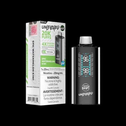 Flavour Beast Unleashed 20K Disposable, Epic Pepper Mint flavour, cool minty blast with long-lasting flavour, ideal for Ontario and Quebec vapers, clearance sale.