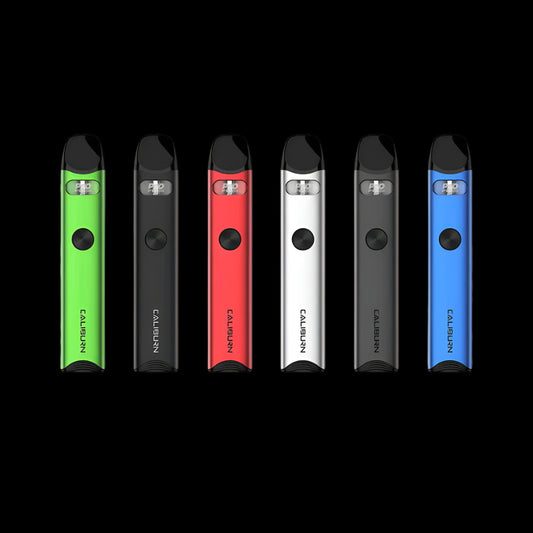 UWELL Caliburn A3 Pod Kit, Black color, 520mAh battery with Pro-FOCS flavor technology, premium vaping device designed for Ontario and Quebec vapers.
