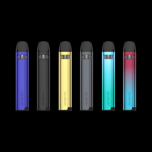 UWELL Caliburn A2S Pod Kit, Gray color, draw-activated firing with Pro-FOCS flavor adjustment, compact and reliable vaping device, perfect for Ontario and Quebec vapers.