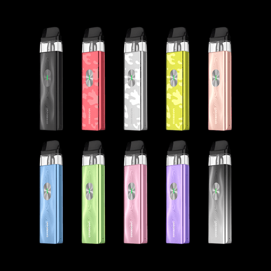 VAPORESSO XROS 4 Mini Pod Kit, Black color variant, featuring adjustable airflow and 0.4ohm COREX 2.0 pod for smooth vaping experience, ideal for vapers in Ontario and Quebec.