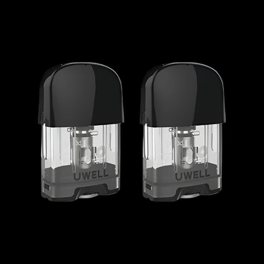 UWELL Caliburn G Refillable Cartridge 2mL pack of 2, 1.0Ω coil, easy top-fill design for smooth vaping experience, compatible with UWELL Caliburn G pods, ideal for Ontario and Quebec vapers.