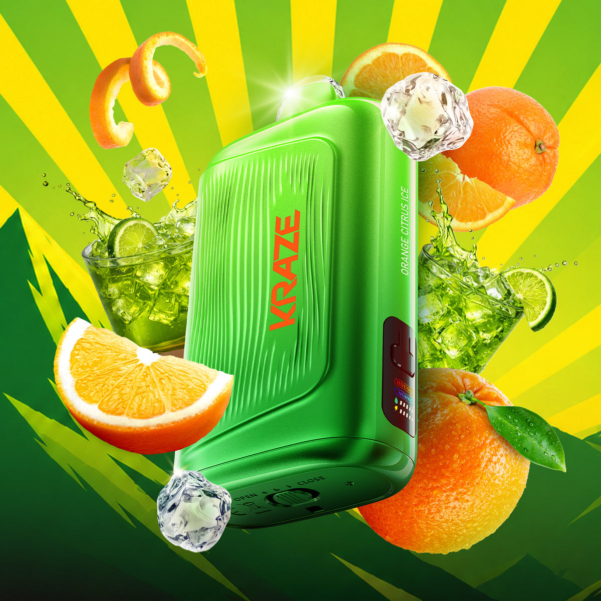 Kraze Giga 40ML Disposable Vape in Orange Citrus Ice flavour | Supa Vapes Canada