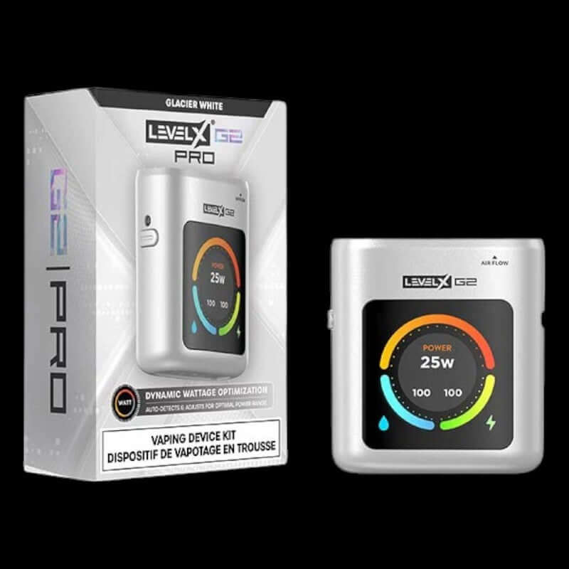 Level X Boost G2 Pro 1000 Device kit Glacier White - smooth white vape kit with advanced features, available in Hawkesbury, Ottawa, and across Ontario.