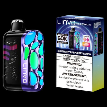 Flavour: Blueberry Raspberry Lemon Disposable Vape Get the Linvo Rave 60000 Pro in Ottawa and Hawkesbury. Enjoy up to 60,000 puffs, smart display, and adjustable airflow. Long-lasting and premium flavour.