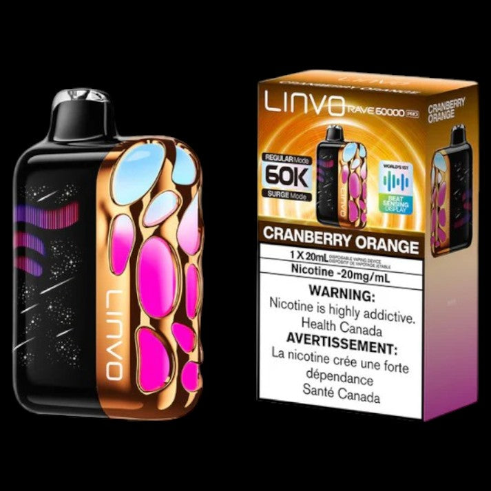 Flavour: Cranberry Orange Disposable Vape Get the Linvo Rave 60000 Pro in Ottawa and Hawkesbury. Enjoy up to 60,000 puffs, smart display, and adjustable airflow. Long-lasting and premium flavour.
