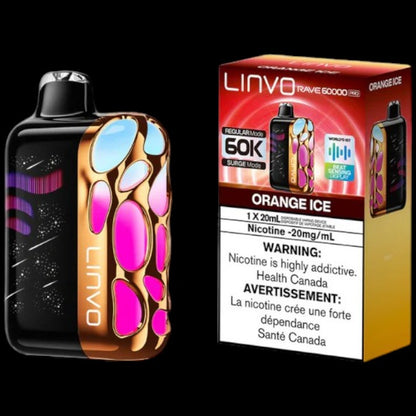 Flavour: Orange Ice Disposable Vape Get the Linvo Rave 60000 Pro in Ottawa and Hawkesbury. Enjoy up to 60,000 puffs, smart display, and adjustable airflow. Long-lasting and premium flavour.