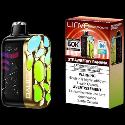 Flavour: Strawberry Banana Disposable Vape Get the Linvo Rave 60000 Pro in Ottawa and Hawkesbury. Enjoy up to 60,000 puffs, smart display, and adjustable airflow. Long-lasting and premium flavour.