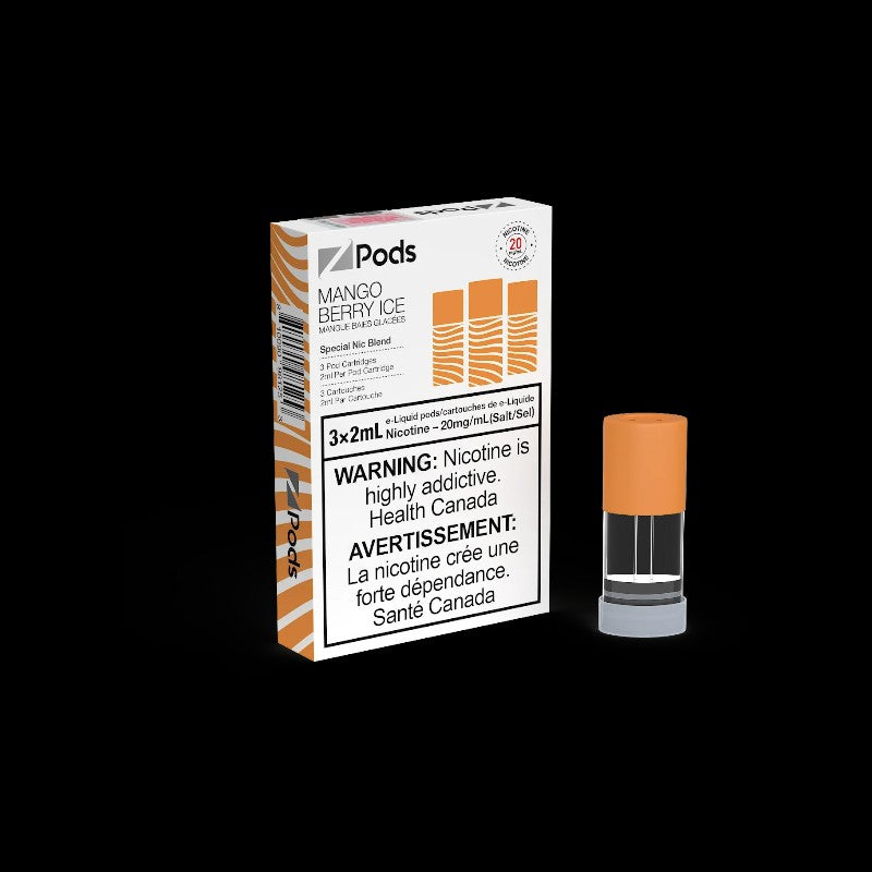 Z Pods, Cranberry Lemon flavour, unique nicotine mix for extra throat hit, smooth performance, ideal for Ontario and Quebec vapers.