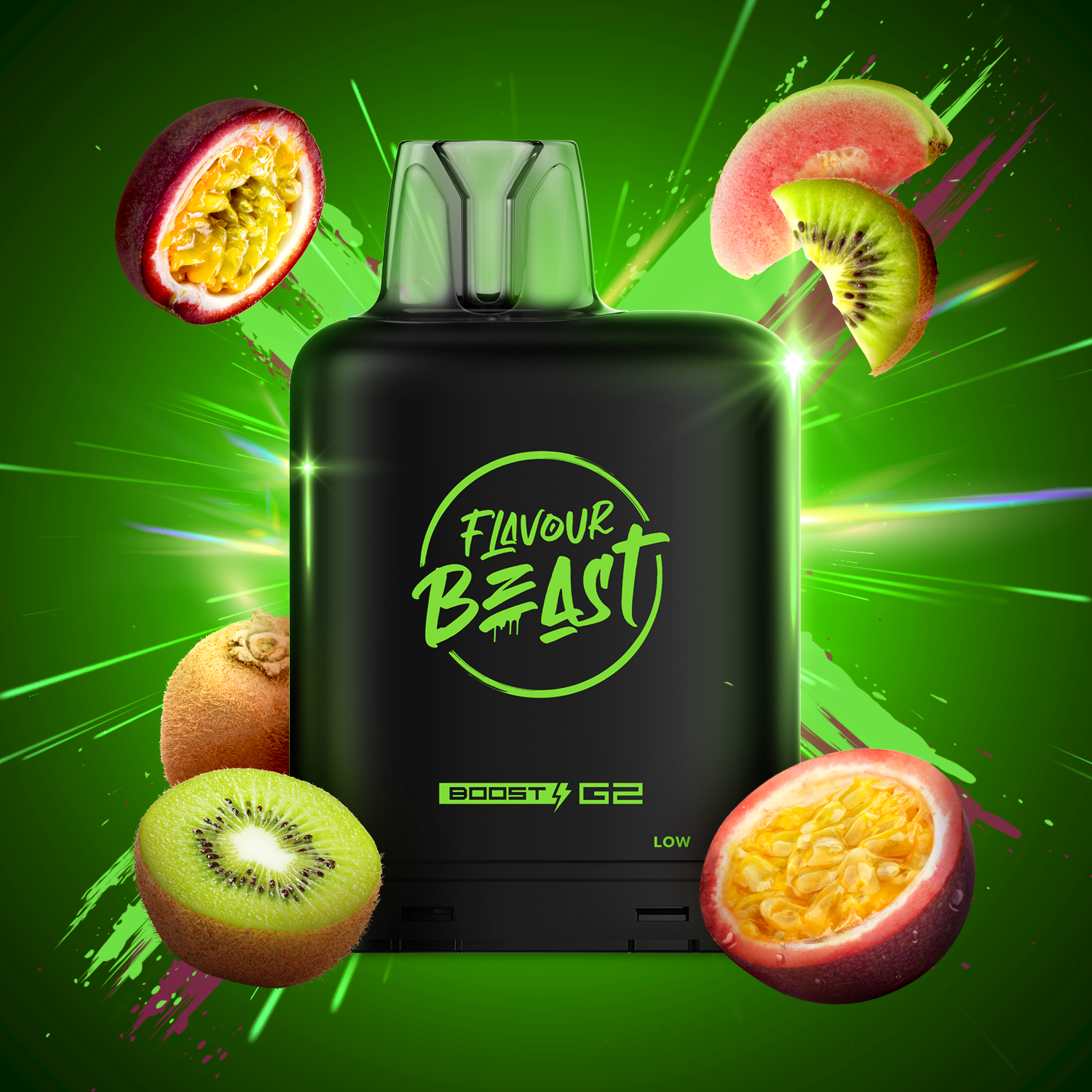Flavour Beast level X boost 25K Strawberry Cherry Watermelon - long-lasting Level X Boost vape with intense flavour delivery, available in Hawkesbury, Ottawa, and across Ontario.