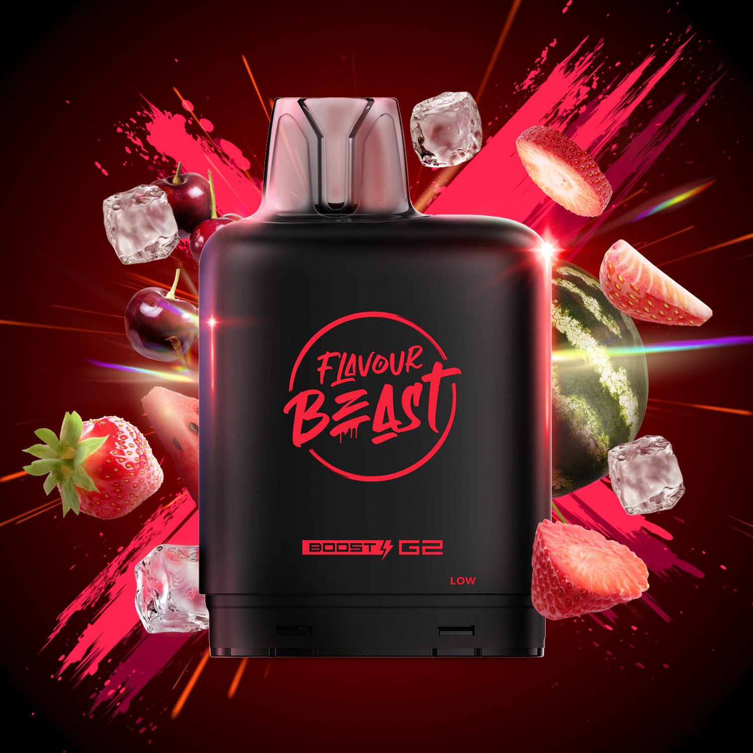 Flavour Beast level X boost 25K Weekend Watermelon Iced - long-lasting Level X Boost vape with intense flavour delivery, available in Hawkesbury, Ottawa, and across Ontario.
