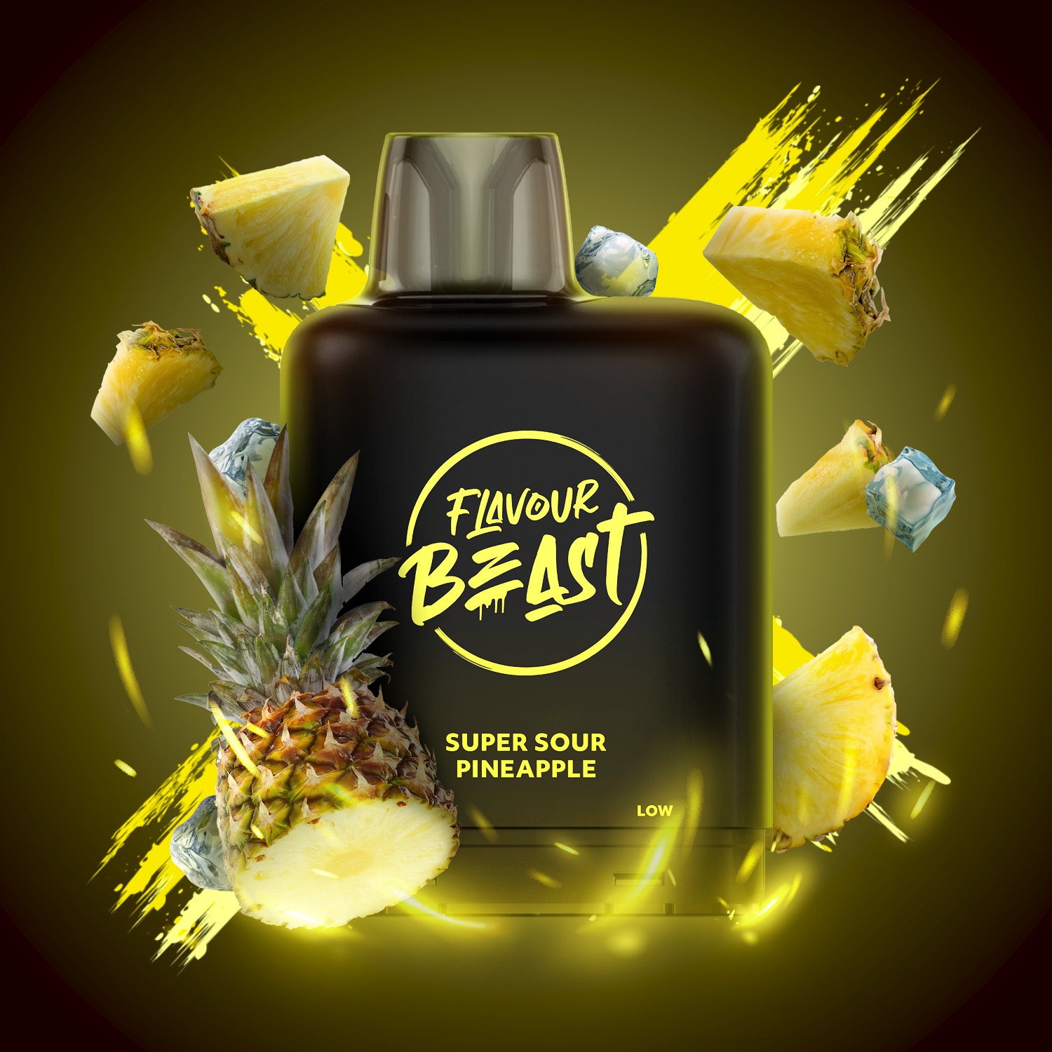 Flavour Beast Level X Boost 25K pod, Blazing Banana Blackberry flavour, hybrid technology for long-lasting vaping, optimized for Ontario and Quebec vapers.