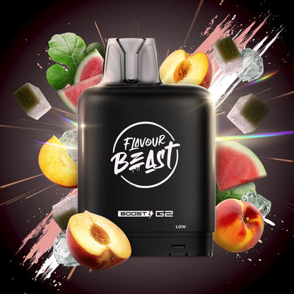 Flavour Beast level X boost 25K Watermelon Strawberry Kiwi Iced - long-lasting Level X Boost vape with intense flavour delivery, available in Hawkesbury, Ottawa, and across Ontario.