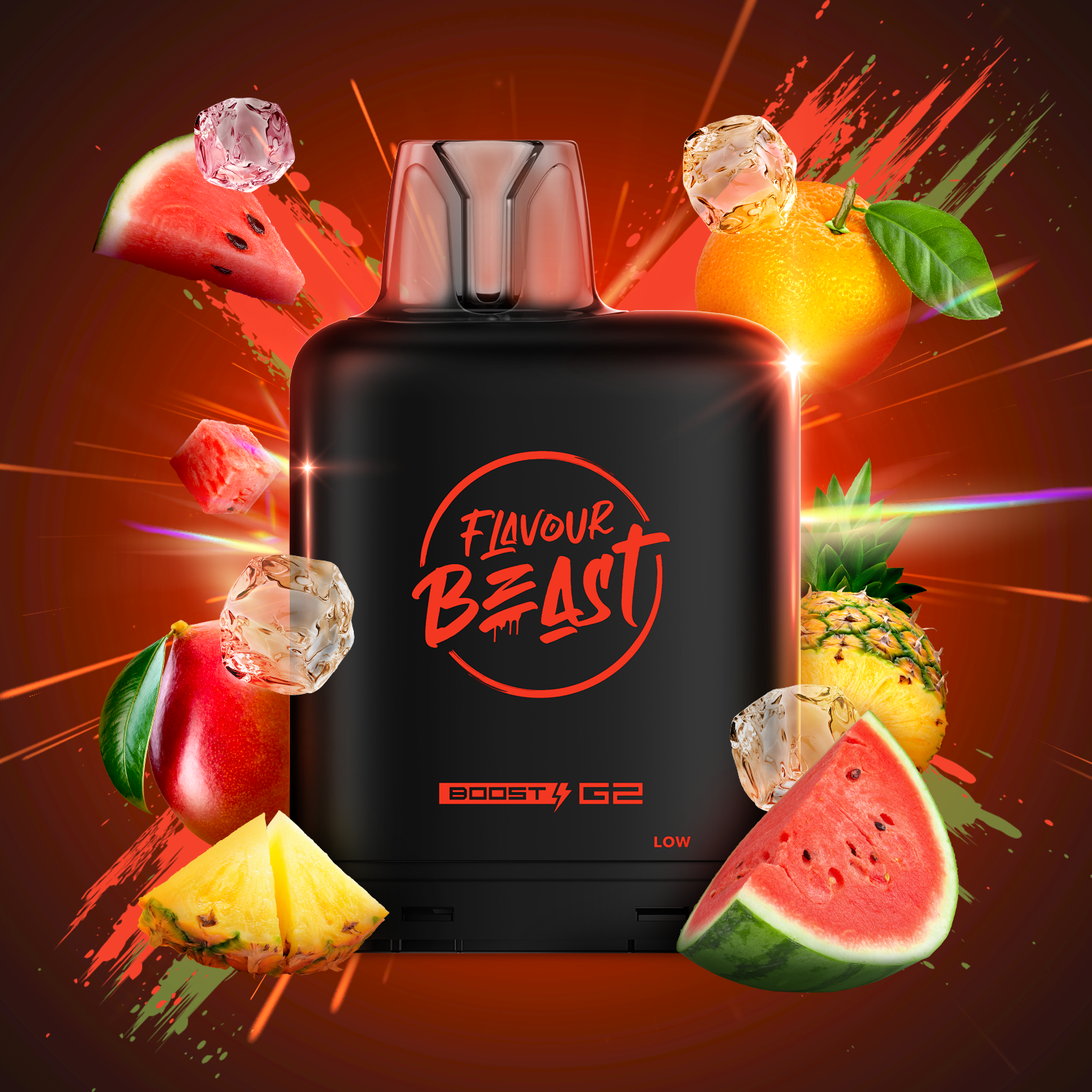 Flavour Beast level X boost 25K Super Sour Lemon Iced - long-lasting Level X Boost vape with intense flavour delivery, available in Hawkesbury, Ottawa, and across Ontario.
