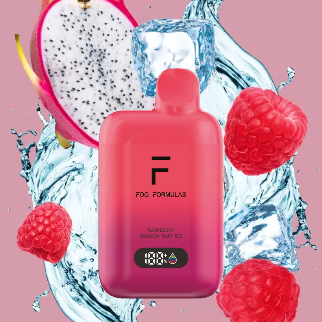 Series 15000 Disposable FOG Formulas Series Raspberry Dragon Fruit Ice vape, 20 mL disposable device.