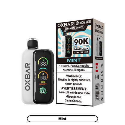 Rocky Vapor Oxbar Megalink Mint 90K on White Background