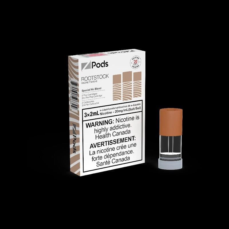 Z Pods, Guava Ice flavour, 20mg nicotine strength, smooth throat hit with special salt nic and freebase blend, designed for Ontario and Quebec vapers.