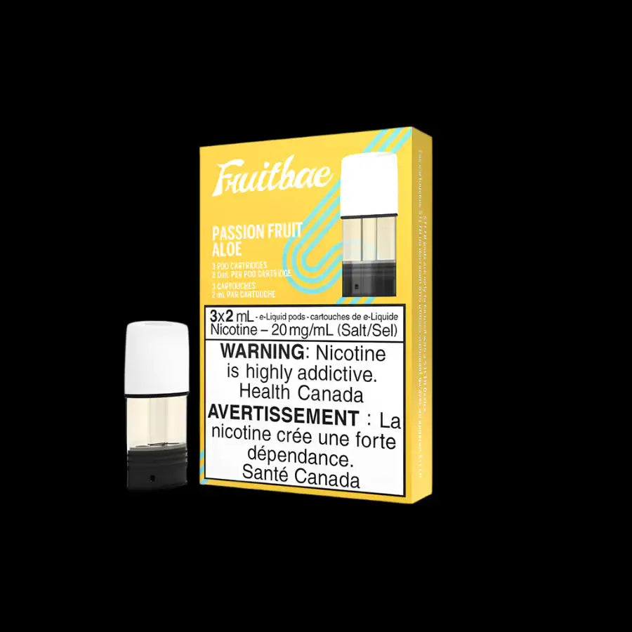 STLTH premium pods FRUITBAE PASSIONFRUIT ALOE - premium vape pod flavor available in Hawkesbury, Ottawa, and across Ontario.