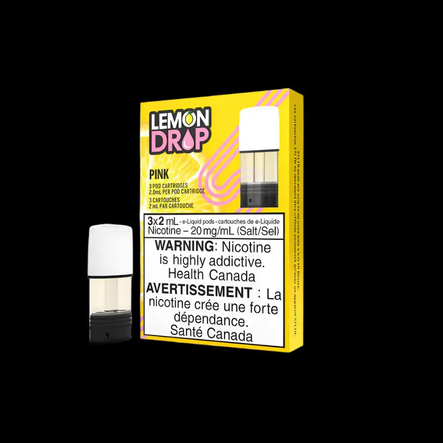 STLTH premium pods LEMON DROP PINK - premium vape pod flavor available in Hawkesbury, Ottawa, and across Ontario.