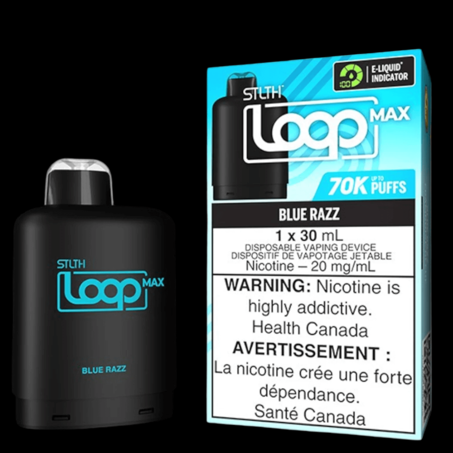 STLTH loop MAX Blue Razz - flavor-rich disposable vape for everyday satisfaction, available in Hawkesbury, Ottawa, and across Ontario.