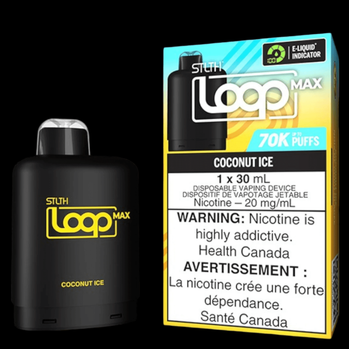 STLTH loop MAX Coconut Ice - flavor-rich disposable vape for everyday satisfaction, available in Hawkesbury, Ottawa, and across Ontario.