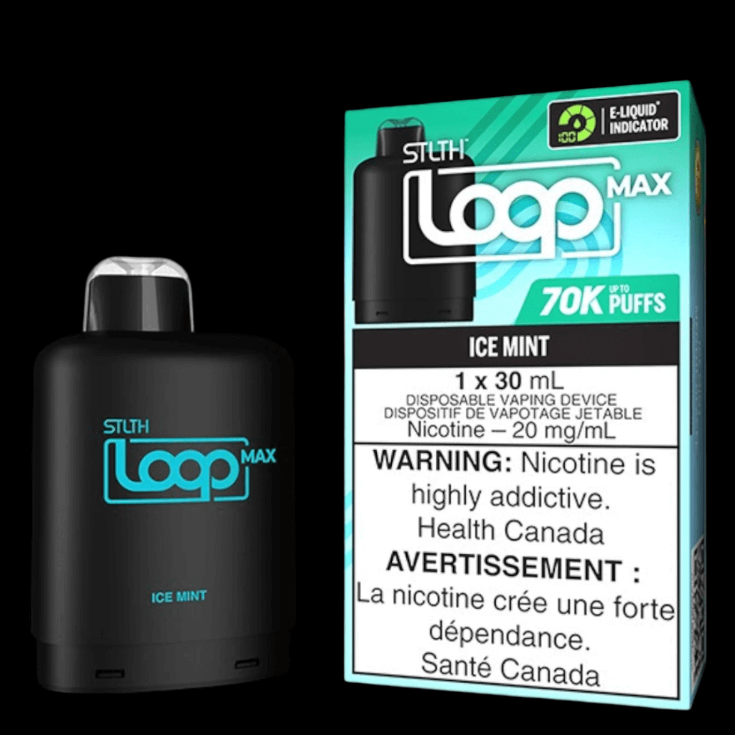 STLTH loop MAX Ice Mint - flavor-rich disposable vape for everyday satisfaction, available in Hawkesbury, Ottawa, and across Ontario.
