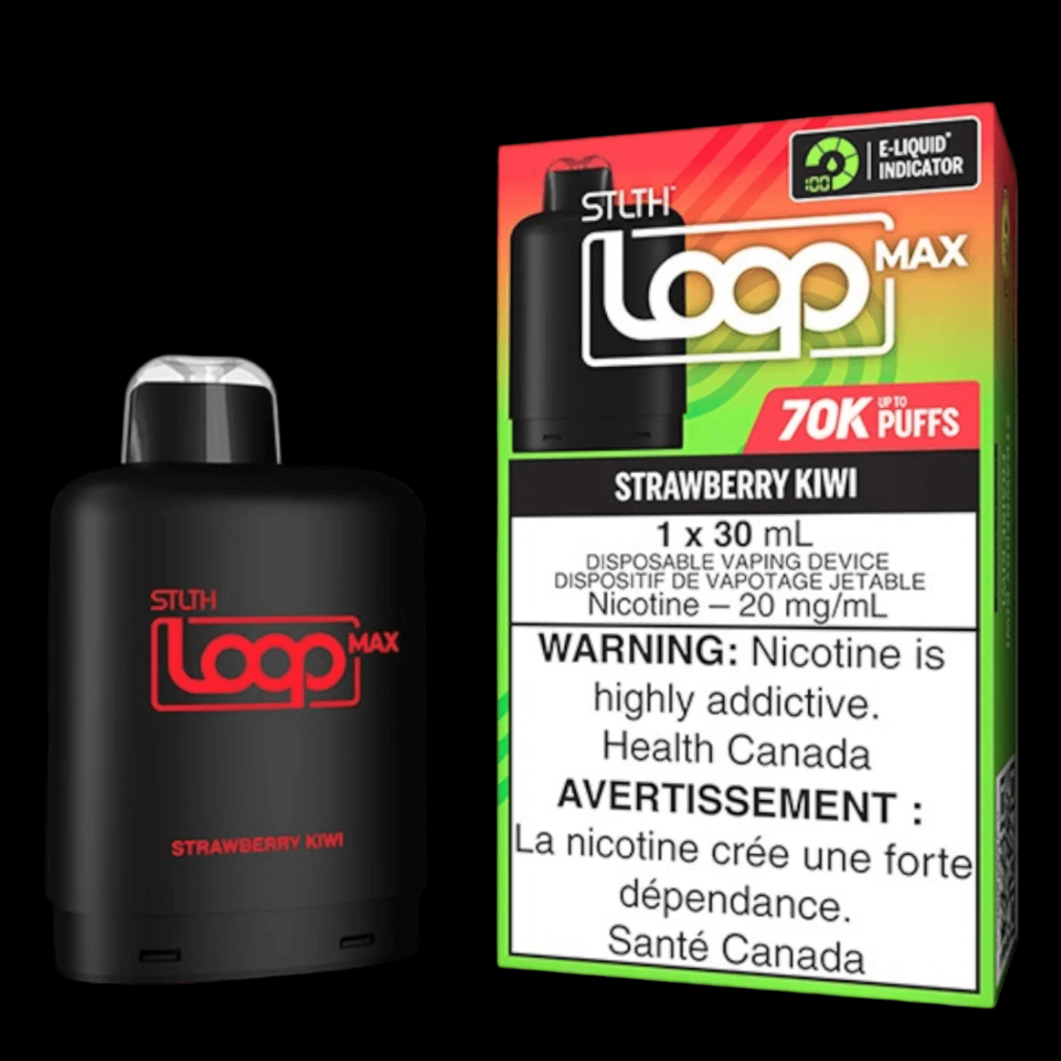 STLTH loop MAX Strawberry Kiwi - flavor-rich disposable vape for everyday satisfaction, available in Hawkesbury, Ottawa, and across Ontario.