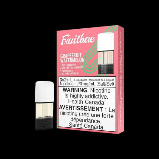 STLTH FRUITBAE Pod, Grapefruit Watermelon flavour, 20mg salt nicotine, smooth and fruit-forward vaping experience, ideal for Ontario and Quebec customers.