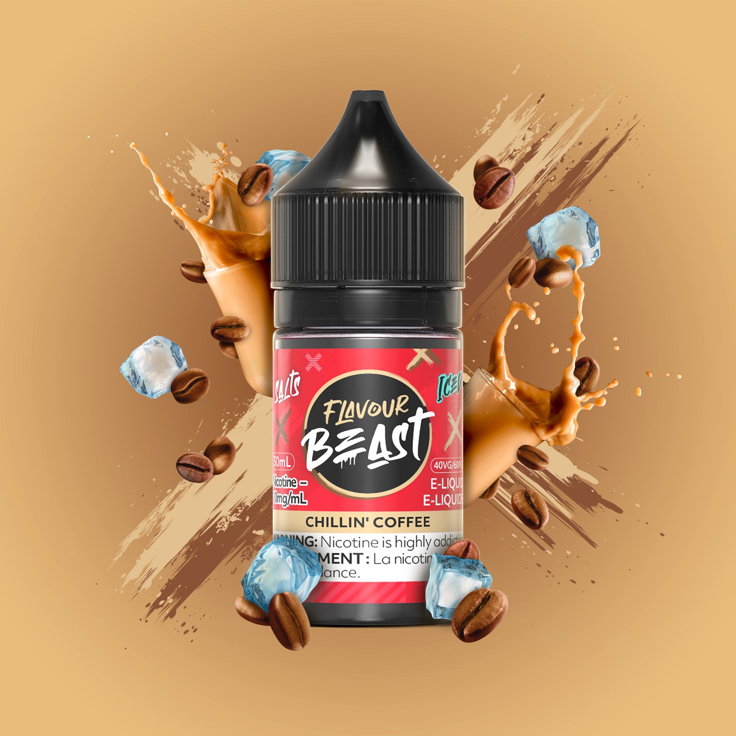 Flavour Beast E-Liquid Salt 30mL, Trippin Triple Berry flavour with 20mg nicotine salt, intense and smooth vaping experience, designed for Ontario and Quebec vapers.
