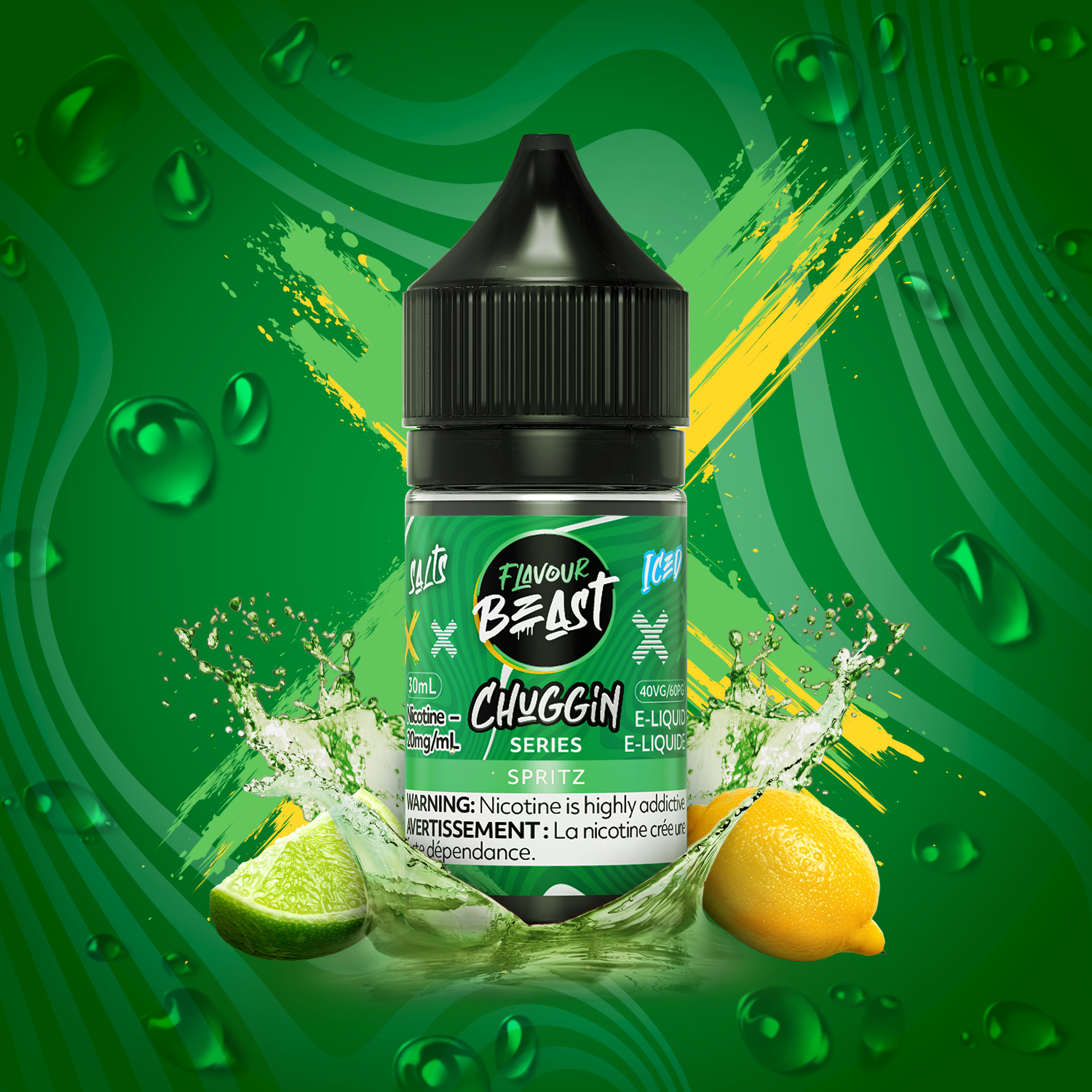 Flavour Beast Chuggin Series, Chuggin Green Dew flavor vape juice, intense and robust, fresh and captivating vaping experience, ideal for Ontario and Quebec vapers.